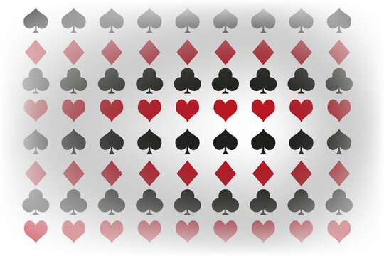 Background with card suits. Vector graphics.