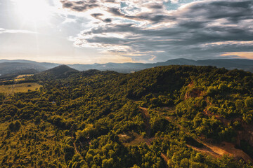 Hungary - Buda hills near Budapest and the 2. district from my drone view