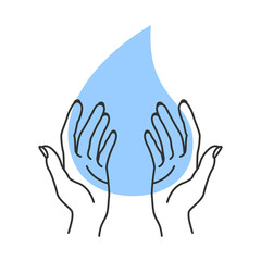 Washing hands, vector simple illustration