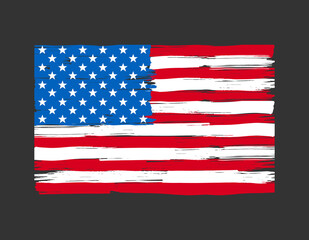 Old dirty flag of United States.Grunge American flag