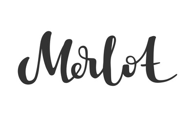 Merlot vector hand drawn lettering