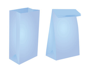 Blue paper bag. vector illustration