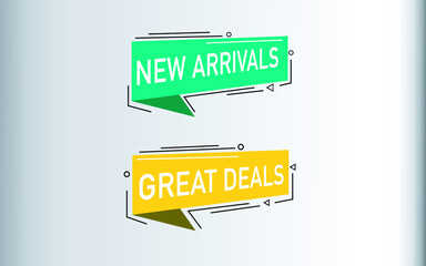 Memphis style sale banner in vector.