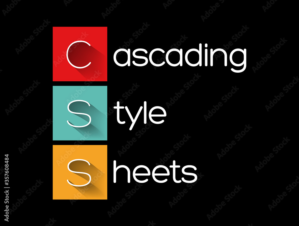 Poster css - cascading style sheets acronym, technology concept background
