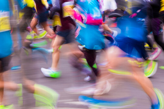 ブレたマラソンランナー