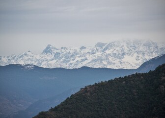 Fototapeta na wymiar Himalayan mountains ranges in the snow 