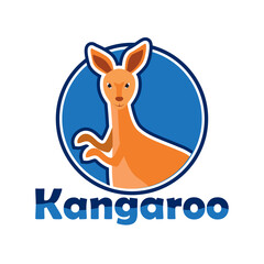 kangaroo logo isolated on white background. vector illustration
