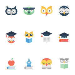 Pack Of Learning Flat Icons 