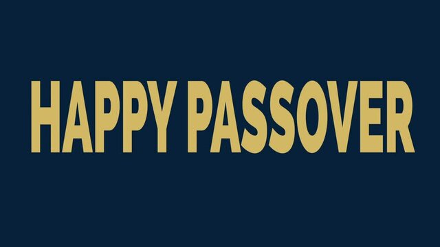 Happy Passover animated words. Kinetic typography.