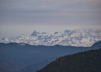 Fototapeta na wymiar Himalayan mountains in the snow