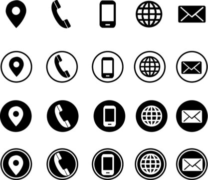  4 Style Contact information Icon in Vector Format , all are 20 icons