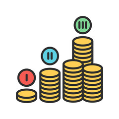 Financial plan color line icon. Plan for functioning and development enterprise in monetary terms. Pictogram for web page, mobile app, promo. UI UX GUI design element. Editable stroke