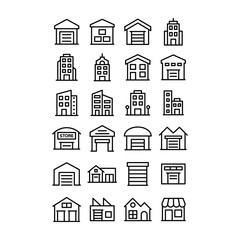 Warehouse Line Icons Vectors Pack 
