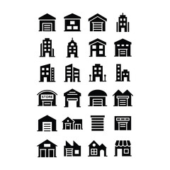 Warehouse Glyph Icons Vectors Pack 
