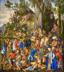 Wien, Österreich. 2019/11/5. Das Martyrium der Zehntausend (1508) von Albrecht Dürer (1471 – 1528). Öl auf Leinwand. Das Albertina-Museum in Wien. © Adam Ján Figeľ