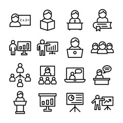 
Educational Training Line Icons Pack 
