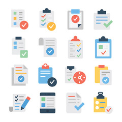 
Verified Task List Flat Icons Pack 
