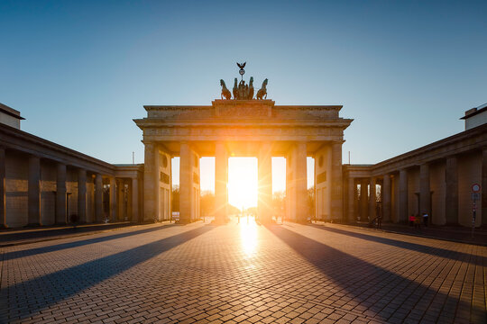 Berlin Brandenburg Gate sunset view