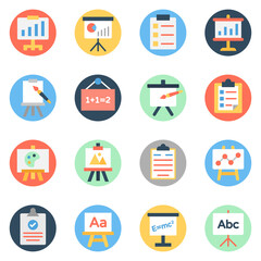 Presentation and Boards Flat Icons Pack