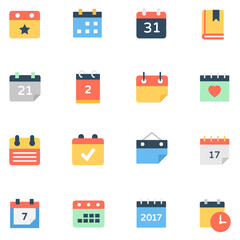 Reminder Calendar Flat Icons Pack