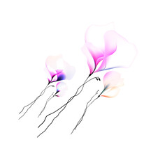 Obraz premium Flowers background illustration art watercolor print art