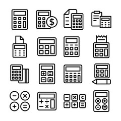 Fototapeta premium Calculator Line vector Icons