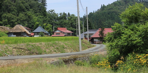 日本。田舎。農村。日本文化。町並み
