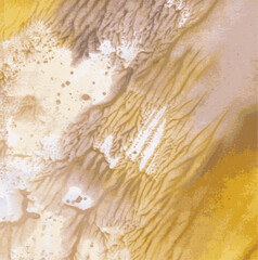 Abstract yellow and golden paint imprint colors