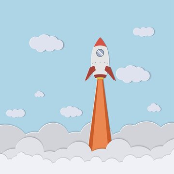 rocket ship space travel to the sky.Vector illustration
