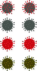Visualization of a strain of coronavirus in different colors