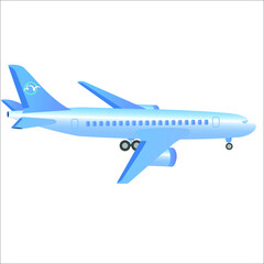Blue airplane isolated on white background
