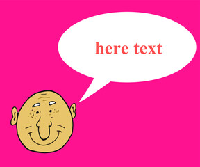 bald man avatar . vector illustration. text your message