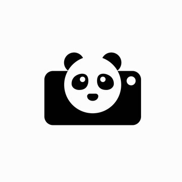 panda with camera vector logo