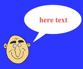 bald man avatar . vector illustration. text your message