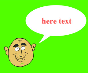bald man avatar . vector illustration. text your message