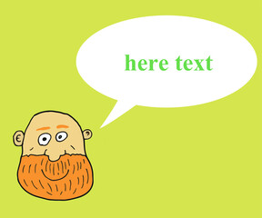 bald man avatar . vector illustration. text your message