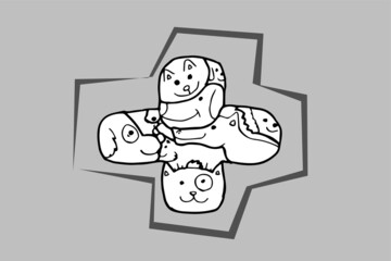 cute animals vector design. for logo and print