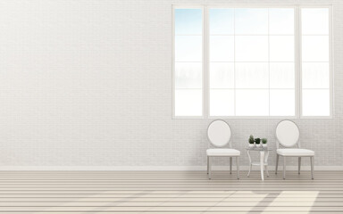 Empty room with chair. modern interior design. -3d rendering