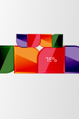 Glossy glass squares with round elements geometric composition. Abstract geometric background with 3d effect composition For Wallpaper, Banner, Background, Card, Book Illustration, landing page