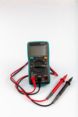 Digital multimeter. Object is isolated on white background without shadows