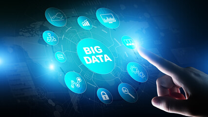 Big data analytics platform, business intelligence and modern technology concept on vitual screen.