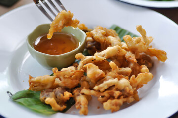 fried Indian Oyster, fried mushroom or deep fried Mushroom