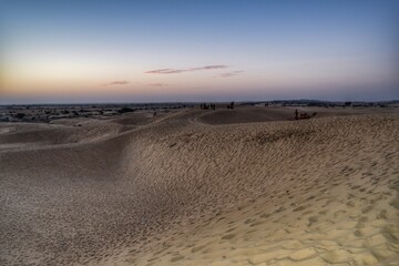 Beautiful view of the Jaisalmer desert.