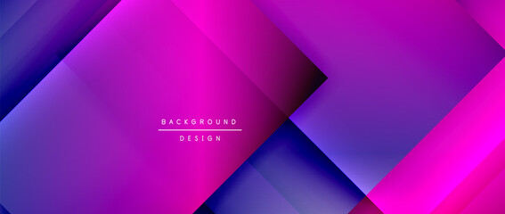 Square shapes composition, fluid gradient geometric abstract background. 3D shadow effects, modern design template