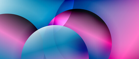 Circle modern geometric abstract background with liquid gradients