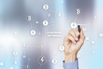 Lightning network - second layer payment protocol that operates on top of a blockchain. Bitcoin, internet payment.