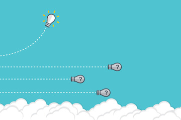 Think differently - Being different, taking risky, move for success in life -The graphic of light bulb also represents the concept of courage, enterprise, confidence, belief, fearless, daring. 