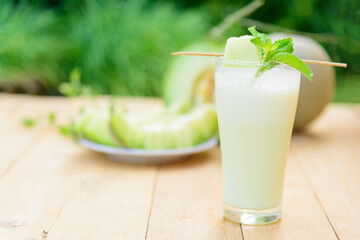 Milk melon Smoothie in glass