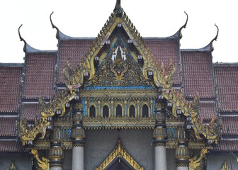 thai temple roof architecture in bodh gaya bihar india 