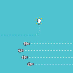 Think differently - Being different, taking risky, move for success in life -The graphic of light bulb also represents the concept of courage, enterprise, confidence, belief, fearless, daring. 